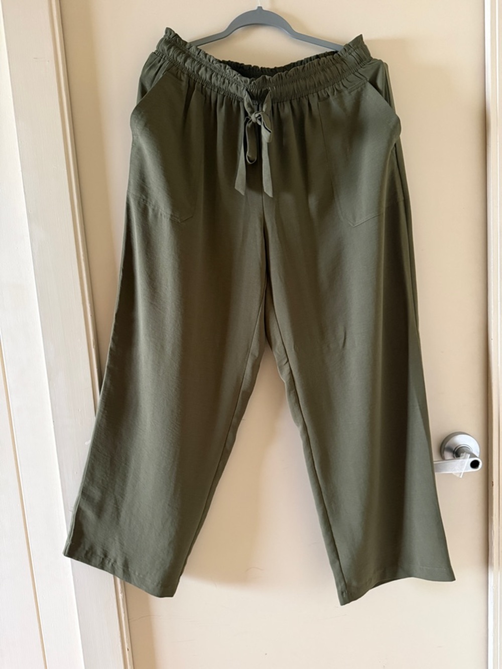 Soho Olive Drawstring Wide Leg Pants